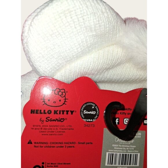 Hello Kitty Beanie & Fleece Hat Set Adult Osfa NEW - Picture 6 of 10